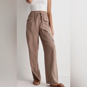 NWOT Madewell Women’s Brown Wideleg Drawstring Cargo Pants Size XS